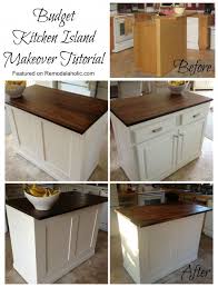 Budget Kitchen Island Makeover Tutorial Featured On Remodelaholic Com Kitchen Island Kitchen Island Makeover Budget Kitchen Remodel Diy Kitchen Island