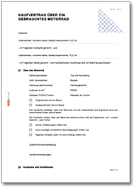 Hier können sie den wohnwagen kaufvertrag kostenlos downloaden: Kaufvertrag Uber Ein Gebrauchtes Motorrad De Vertrag Download