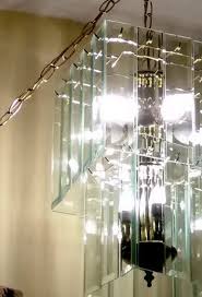 Gorgeous Pair Of Glass Light Fixture Swags Square Glass Panel 2 Tier Light Fixtures Glass Light Fixture Swag Light Light Fixtures