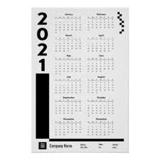 Black 2021 Corporate Wall Calendar Poster Zazzle Com In 2020 Calendar Poster Wall Calendar Custom Posters