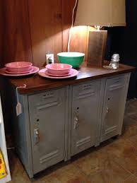 Repurposed Industrial School Locker Table With Wheels Vintage Industrial Furniture Furniture Industrial Furniture