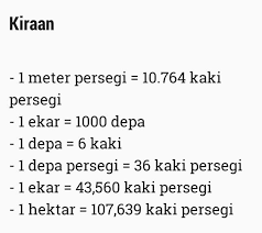 A değerini girin ve kare inç 'de değer elde etmek için convert tuşuna basın. Everypost Kelantan Semi D Kota Bharu