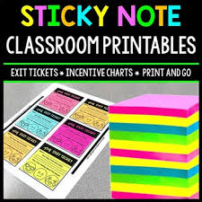 Sticky Note Printables Exit Tickets Incentive Charts Teacher Reminders