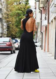 Open Back Dress Black Elegant One Shoulder Dress Extravagant Long Backless Dress Summer Dress Elegant Black Dress Backless Long Dress Backless Dress Summer