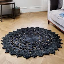 Check spelling or type a new query. Zarla Black Jute Round Rug Rugs Pendle Village