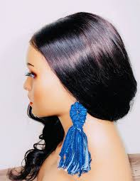 Dark Denim Tassel Earring