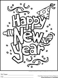 Happy New Years Coloring Pages Ginormasource Kids New Year Coloring Pages New Year Clipart Newyear