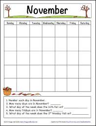 November Learning Calendar Template For Kids Free Printable Buggy And Buddy Kids Calendar Calendar Skills Classroom Calendar
