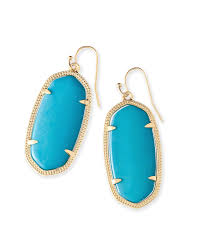 Elle Gold Drop Earrings In Turquoise