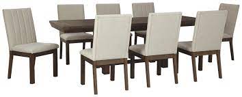 Dining set, table, armless chairs material: Dellbeck Dining Table And 8 Chairs D748 45 01 8 Dining Room Groups Pruitt S Fine Furniture