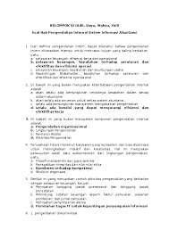 Doc Soal Bab Pengendalian Internal Sistem Informasi Akuntansi Aditya Rifa Kartika Academia Edu