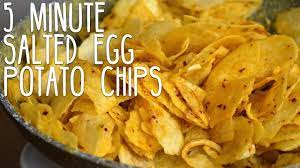 5 Minute Salted Egg Potato Chips Recipe Salted Egg Potato Chips Salted Egg Potato Chips Recipe Potato Chip Recipes