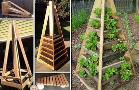 How To Make A Strawberry Pyramid Planter Garden Planters Diy Vertical Garden Diy Pyramid Planter