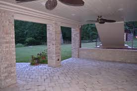 Once the column and walls have been reconstructed it's time to go home and wait a couple of days. Azek Composite Wood Deck With Brick Columns In Homer Glen Illinois American Traditional Veranda Chicago By Millennium Construction Houzz