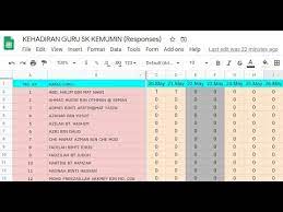 This is coding of my system. Sistem Kehadiran Guru Menggunakan Google Form Youtube