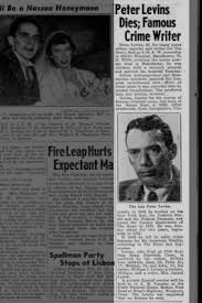 Crime Writer Peter Levins Dies, 1950