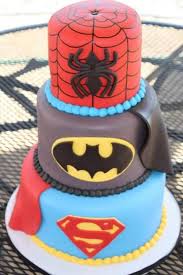Chocolate transfer super heros on sticks standing in front of the comic background for. Spiderman Cake Tumblr Superhero Cake Kids Cake Cake