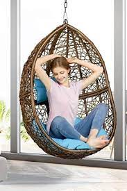 wicker hanging chair brown slaapkamer
