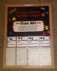 Blade Length Sample Chart For Dog Grooming Dog Grooming