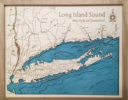 Lake Art 3d Wooden Map Long Island Sound
