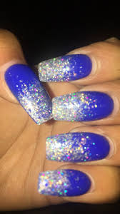 Simple acrylic nails classy natural. Royal Blue Acrylic With Glitter Ombre Blue Glitter Nails Ombre Nails Glitter Royal Blue Nails