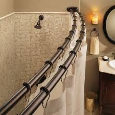 Moen Old World Bronze Double Curved Shower Rod Bedbathandbeyond Com Shower Rod Shower Curtain Rods Small Bathtub