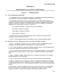 Appendixb Maintenance Allocation Chart Mac