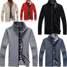 details about mens long sleeves wool cardigan knit sweater jumper coat fleece jacket outwear