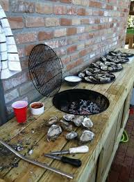 Oyster Shucking Table Outdoor Entertaining Food Oyster Roast Shucking Oysters