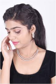 Ratnavali Jewels American Diamond CZ Rose Gold Plated Designer Jewellery  Set/Necklace Set with Chain & Earring for Girls/Women (RVA102RG) :  Amazon.in: Jewellery
