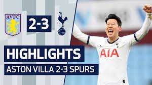 The villa coach watched his side kill spurs' europa league hopes (picture: Highlights Aston Villa 2 3 Spurs Heung Min Son S Last Minute Winner Youtube
