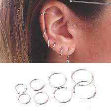 The earrings very well lie in ears so you may wear them around the clock. Small Hoop Earrings Women Silver Color Circle Earrings Men Round Earrings Jewelry Anti Allergy Ear Piercing Bijoux 265740 Hoop Earrings Aliexpress