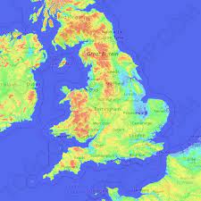 England is separated from continental europe by the north sea to the east and the english channel. Topografische Karte England Hohe Relief