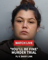Thirty-year-old Florida woman Daisy Link is facing trial for allegedly  murdering her partner, Pedro Jimenez, in 2022. Video surveillance  reportedly captured Link saying, “(unintelligible) a major artery. You'll  be fine” after the