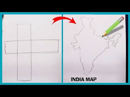 how to draw india map easy way how to draw india map step