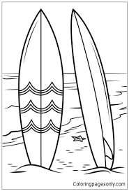 There is even an intricate mandala beach coloring page for adults and older kids to further challenge their inner artist. Surfboards On Beach Coloring Pages Beach Coloring Pages Coloring Pages For Kids And Adults