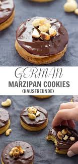 Classic German Cookies With Marzipan Hausfreunde Are Incredibly Delicious These Chocolate Covered Sandwich Coo German Baking Marzipan Recipe German Desserts