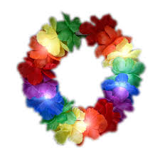 Light Up Rainbow Hawaiian Stretch Flower Crown Magic Matt S Brilliant Blinkys