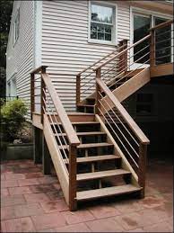 Traditional Treated Straight Deck Railing Panel Outdoor Stairs Exterior Stairs Deck Stair Railing