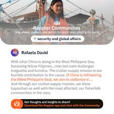 Atin Ito co-convenor Rafaela David talks about the importance of organizing  a civilian mission to the West Philippine Sea. Share your thoughts in the  🕊 security and global affairs chat room: rplr.co/SecurityGlobalAffairsChat
