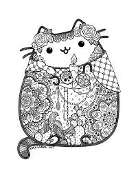 A little ghost with the bag. Day Of The Dead Pusheen Fan Art By Lxoetting Pusheen Coloring Pages Cat Coloring Page Halloween Coloring Pages