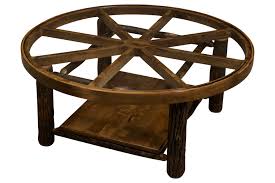 40d x 217h x 40w. Hickory Wagon Wheel Coffee Table