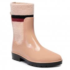 Bottes De Pluie Tommy Hilfiger Cosy Rainboot Fw0fw04350 Maple Sugar Tdq Bottes De Pluie Bottes Et Autres Femme Chaussures Fr
