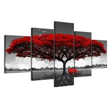 4.5 out of 5 stars. Buy 5pcs Modern Red Tree Canvas Oil Painting Wall Art Home Decor Picture Print At Affordable Prices Free Shipping Real Reviews With Photos Joom