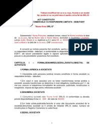 Codul caen?este un acronim de la clasificarea activitatilor din economia nationala si este o clasificare statistica nationala a activitatilor economice. Model Act Constitutiv