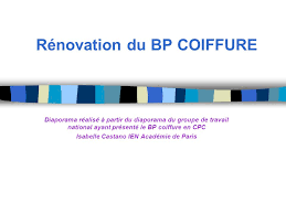 Son titulaire peut ouvrir son propre. Renovation Du Bp Coiffure Ppt Telecharger