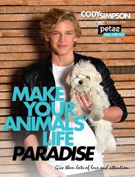 Cody Simpson And His Dog Buddy Appear In Peta2 Ad Cody Simpson Cody Animals