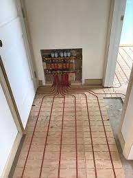 The hot water is circulated through the floor in plastic pipes which have been installed directly in the concrete. Radiant Floor Heating Installation Martinov Photo Gallery
