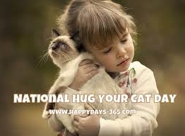 Some studies have even shown that hugging an animal can actual lower a human. National Hug Your Cat Day June 4 2020 Happy Days 365