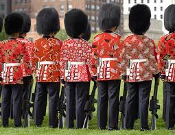 The queen's guard and queen's life guard (called king's guard and king's life guard when the reigning monarch is male) are the names given to contingents of infantry and cavalry soldiers charged with guarding the official royal residences in the united kingdom. Spoonflower Reimagines Queen S Guard Uniforms